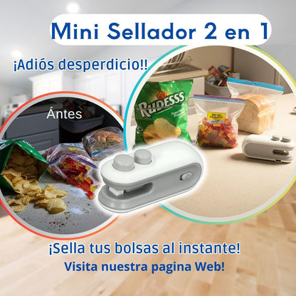 MINI SELLADOR DE BOLSAS 2en1